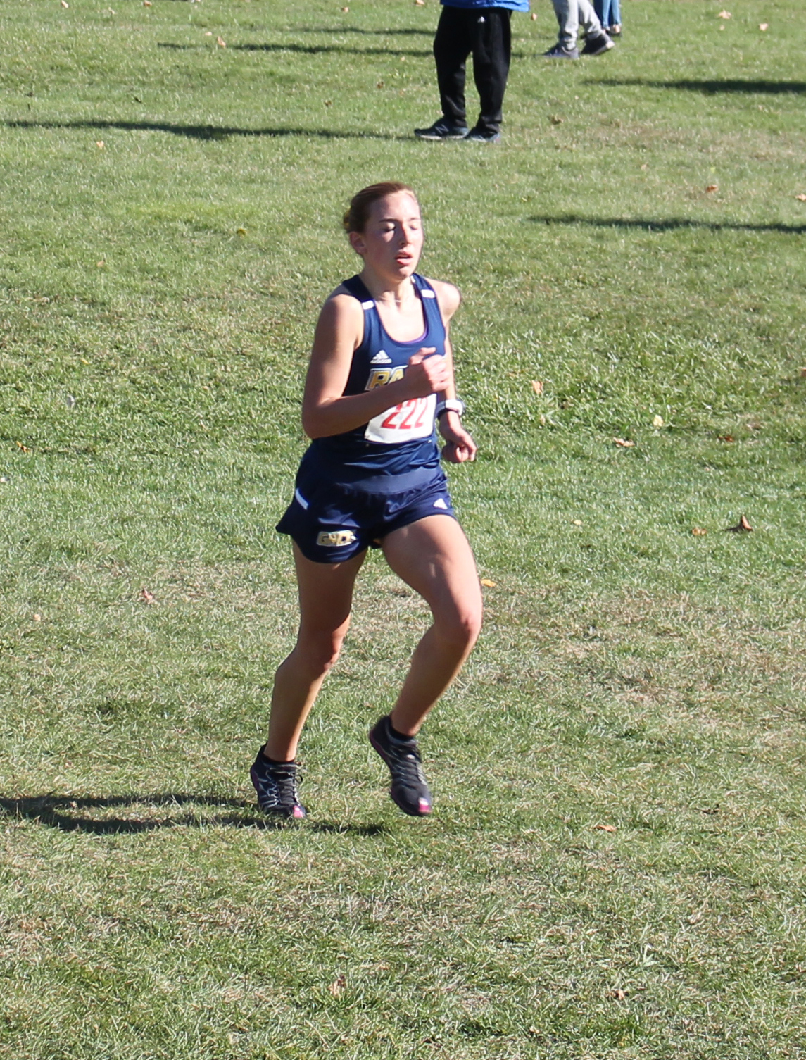 Audrey Meyering of Grand Rapids Community College wins the NJCAA Region XII Division II women's cross country championship.