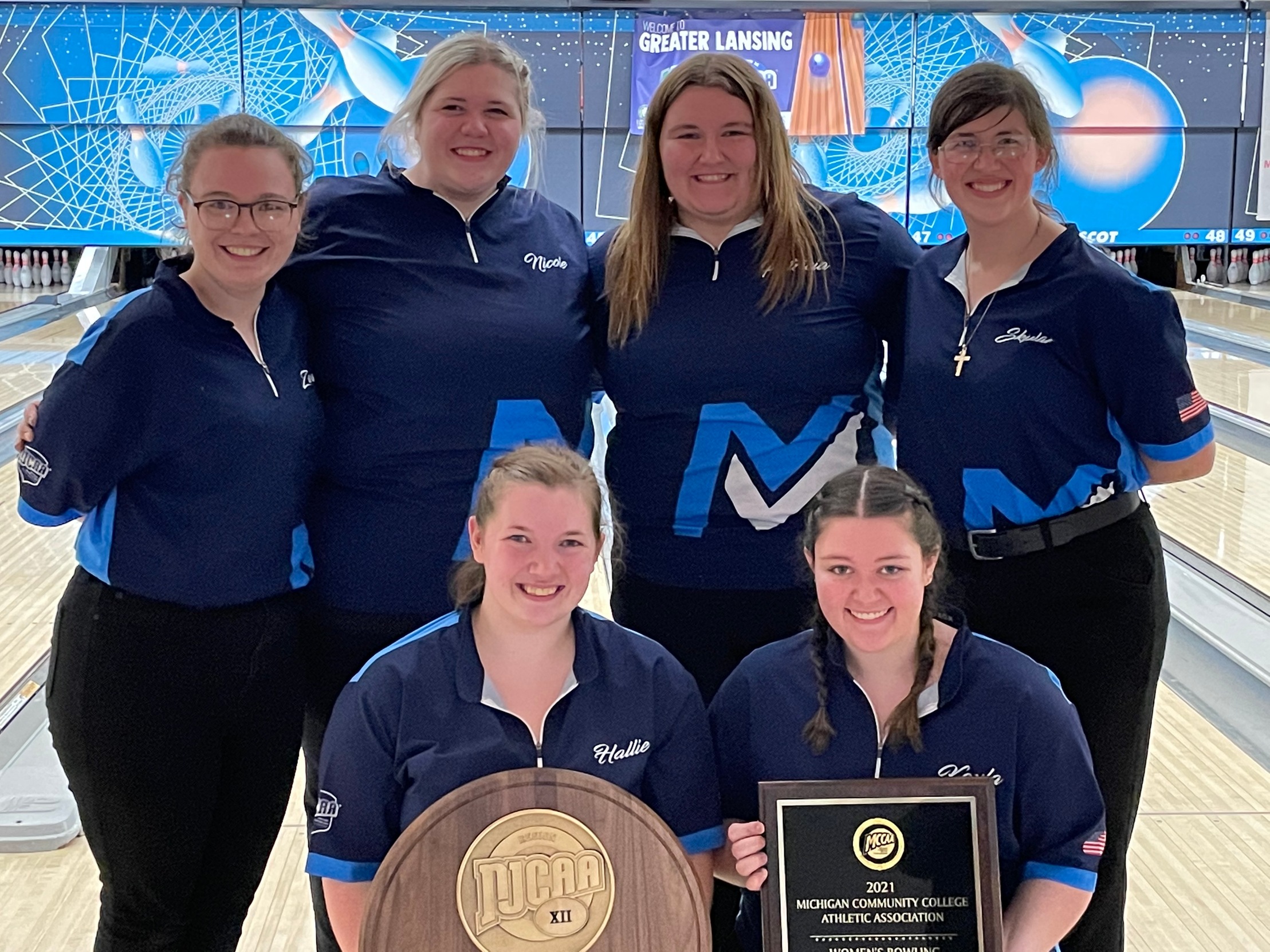 2021 NJCAA Region XII women's bowling champions: Mie Michigan College Lakers